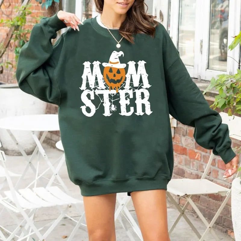 Momster Halloween Sweatshirt, Momster Shirt, Funny Pumpkin Halloween Shirt, Pumpkin Face Shirt, Spooky Season Shirt, Fall Halloween Mom Shirt, Halloween Gift Shirt