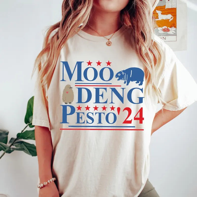 Moo Deng Pesto 2024 T Shirt, Funny Moo Deng Shirt, Baby Pesto Penguin Tshirt