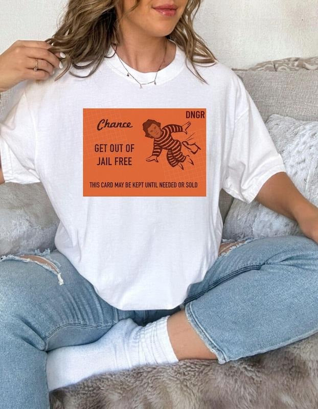 Mug Shot,Haiden Deegan,Chance Card, Get Out of Jail Free Monopoly Danger Boy Unisex Tee