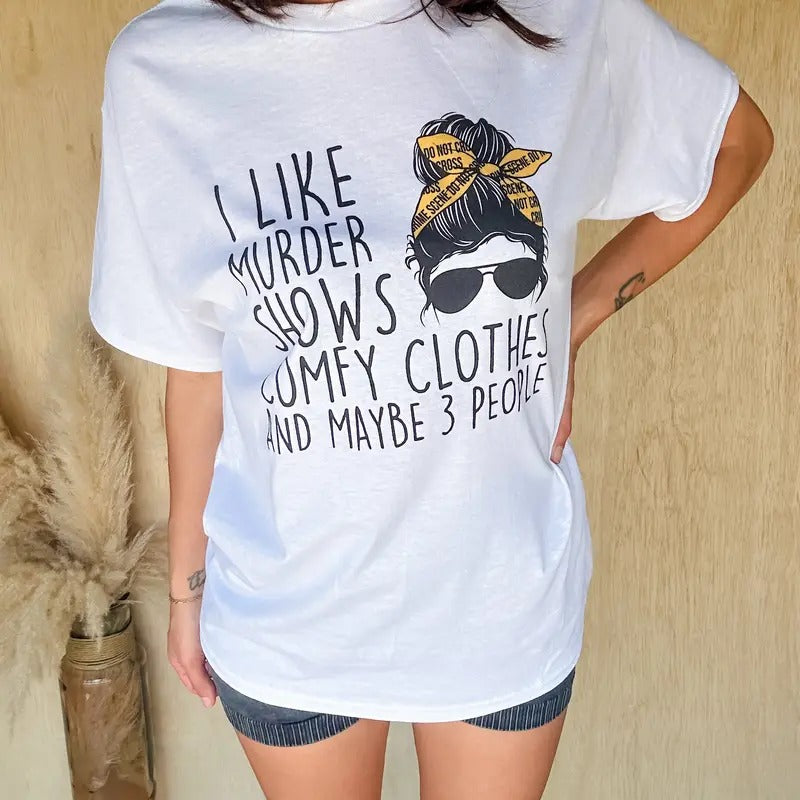 Murder Shows & 3 People Graphic Top