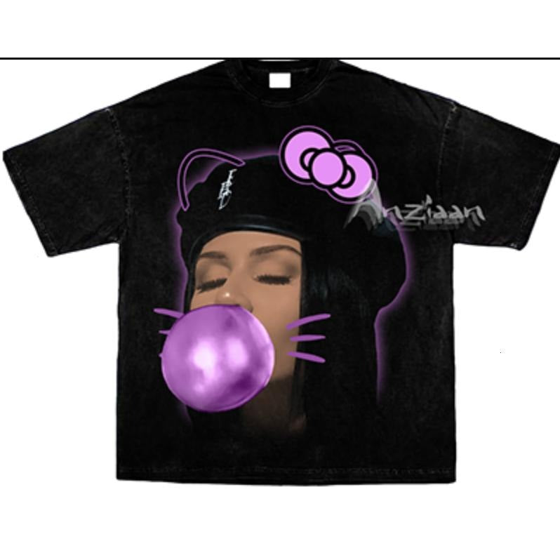 Music Big Face Cute Mariah TS Shirt, Purple Bubble Gum Tee