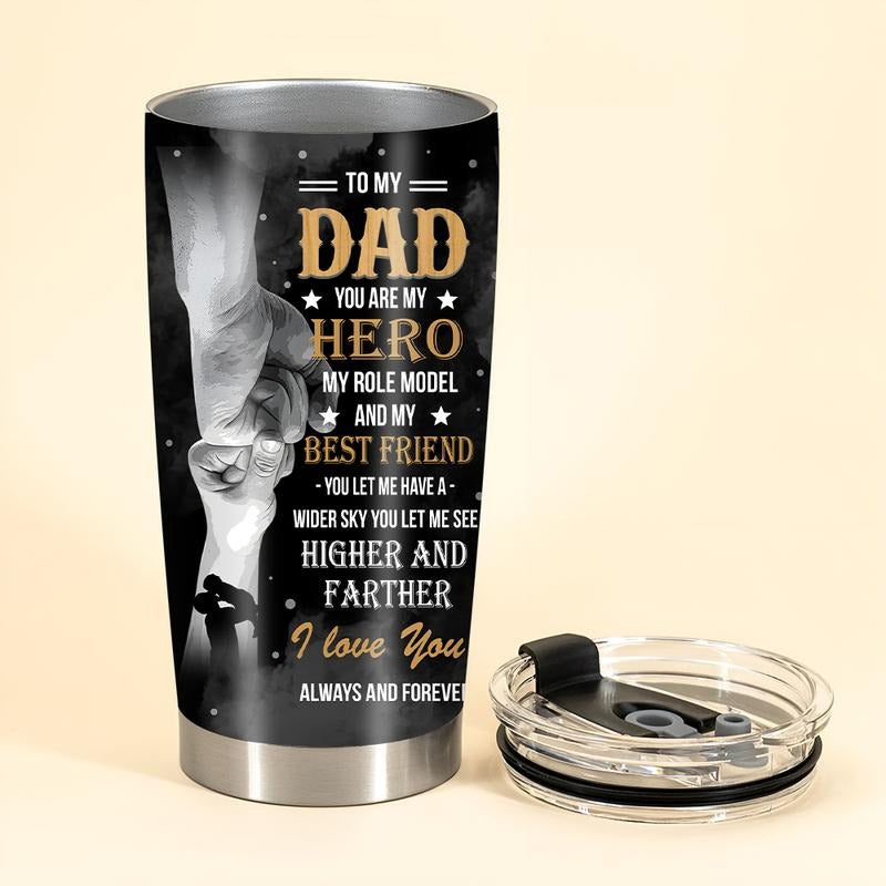 My Dad is My Hero Tumbler, Unique Dad Tumbler, Funny Dad Gift From Child, Fathers Day Gift, Dad Water Bottle, Father Birthday Gift, Papa Travel Mug