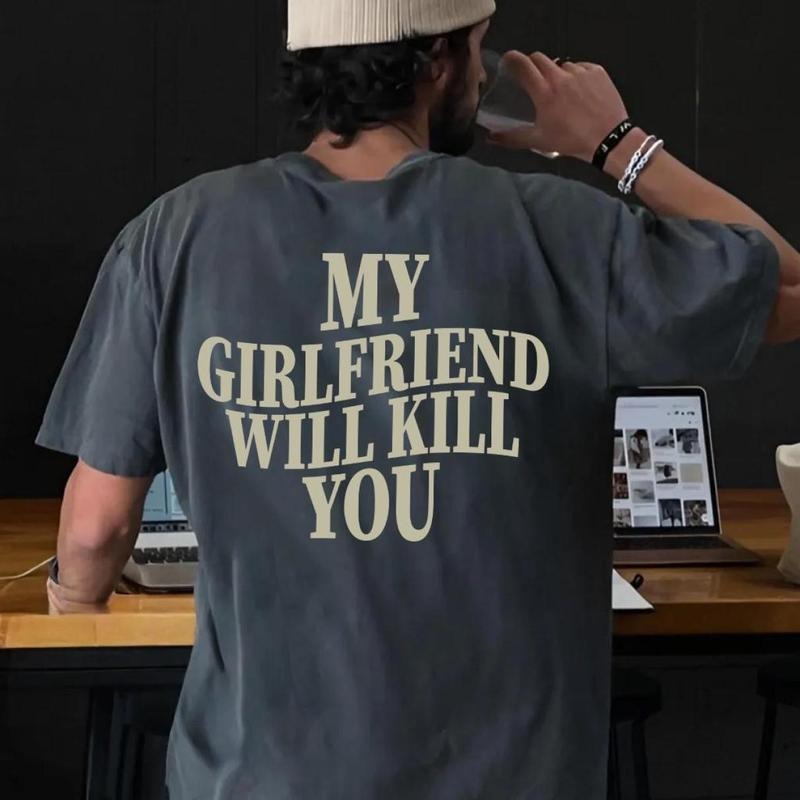 My Girlfriend Will Kill You Shirt, Funny Boyfriend Shirt, Anniversary Gift, Gift for Boyfriend, I Love My Girlfriend Shirt, Gift