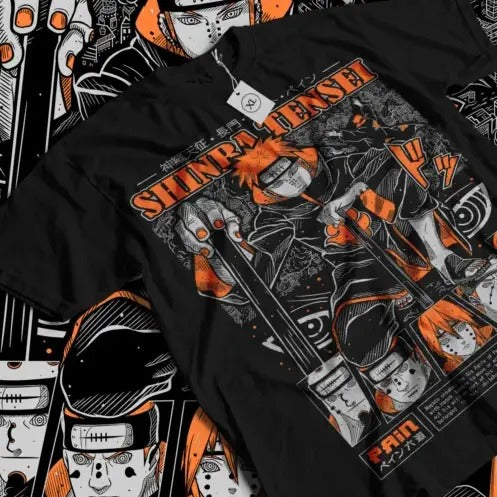 Naruto Itachi Uchiha T-shirt Pain Akatsuki Horror Anime Gift shirt All Size