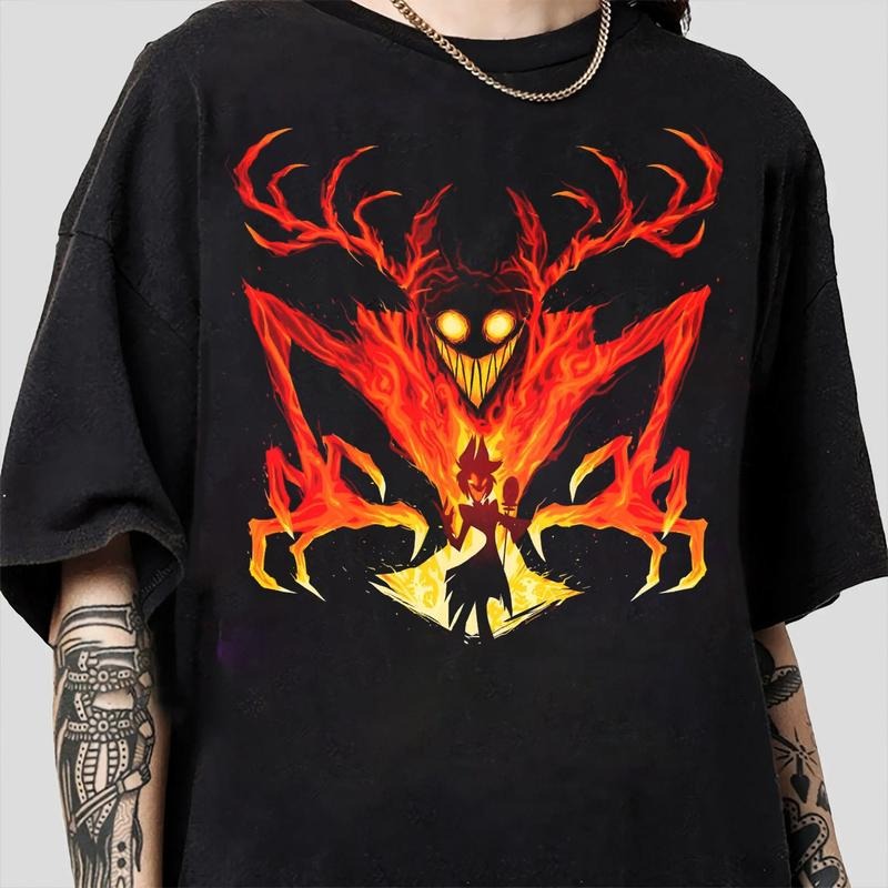 Neon Alastor's Show T-Shirt, Hazbin Hotel T-Shirt, Hazbin Hotel Characters Tee, The Radio Demon, Hazbin Hotel Cartoon , Gift for fan-1