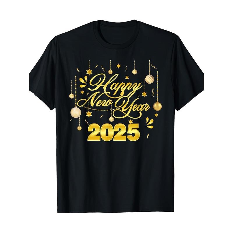 New Years Eve Party Family Matching 2025 Happy New Year 2025 100% Cotton T-Shirt Made in USA