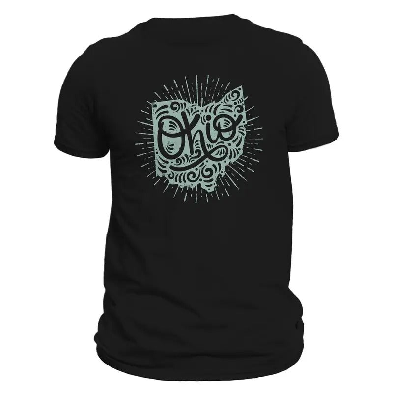 Ohio State Men's Casual Crewneck T-Shirt with Graphic Design, Soft Cotton Material, Classic Style for Men