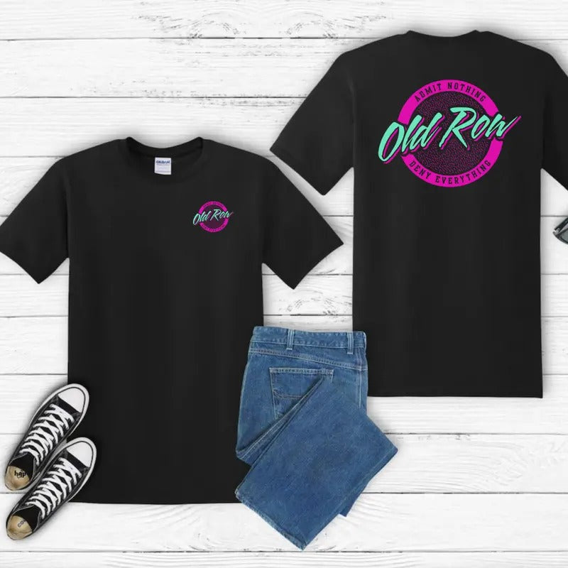 Old Row Circle Logo Double Sided Graphic Gildan-Unisex T-Shirt Cotton Fabric