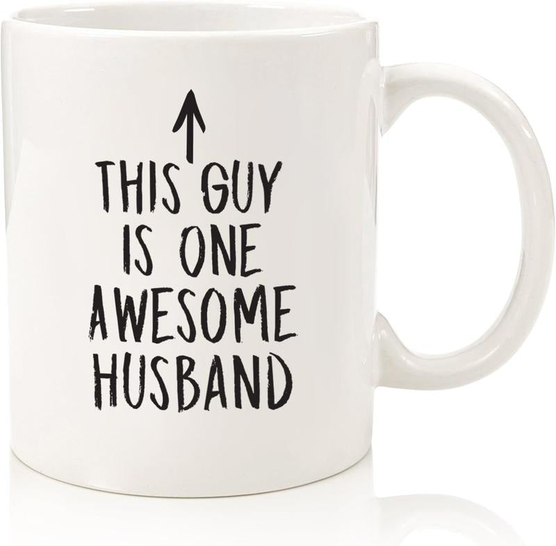 One Awesome Husband Funny Coffee Mug - Best Husband Gifts from Wife - Unique Anniversary or Valentines Gifts for Men, Him