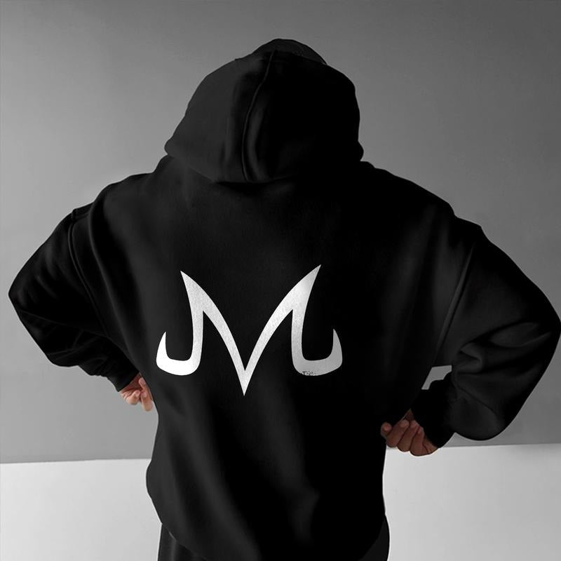 Oversized Simple Letter Anime Print Double-Sided Hoodie, Dragon Ball Anime Majin Buu Printed Hoodie, Manga Hoodie For Men, Best Anime Hoodie, Gift For Anime Lovers, Anime Printed Shirt, DB Gift For Fans, Gift For Him, Gift For Her Tops