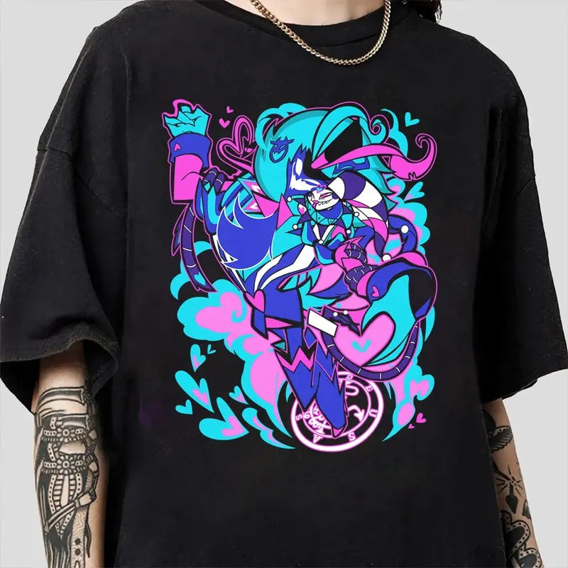 Ozzie x Fizz T-Shirt, Asmodeus x Fizzarolli Helluva Boss T-Shirt, Birthday Gift for Fans, Hazbin Hotel-1