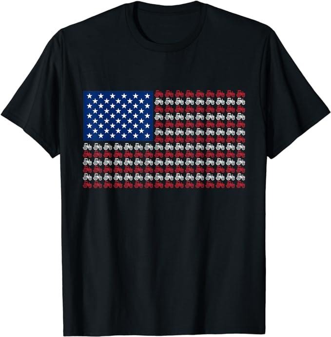 Patriotic Shirts For Men, American Flag USA Tractor Flag T-Shirt Menswear Top Casual Cotton Fashion Basic