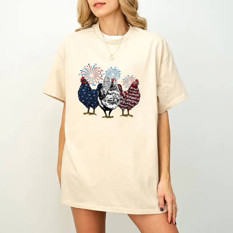 Patriotic USA Chicken, American 4th Of July Shirt, Patriotic Shirt, Independence Day, Retro American, American Shirt