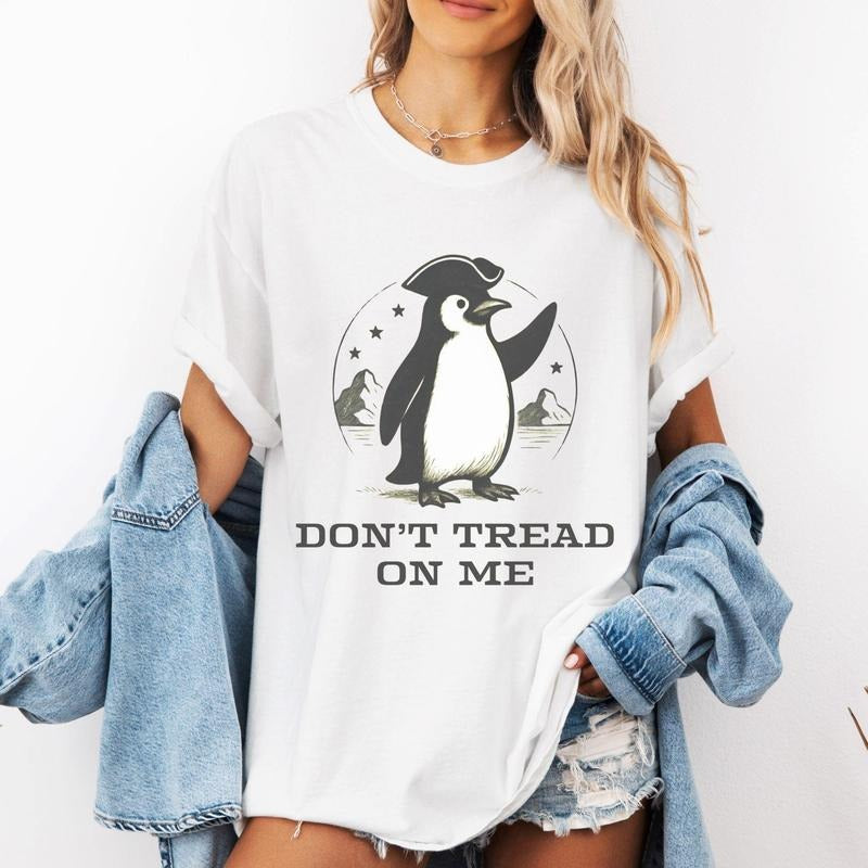 Penguin Shirt - Funny Don't Tread on Me Comfort Colors T-Shirt - Tarif Heard Island Gift Cotton Fabric