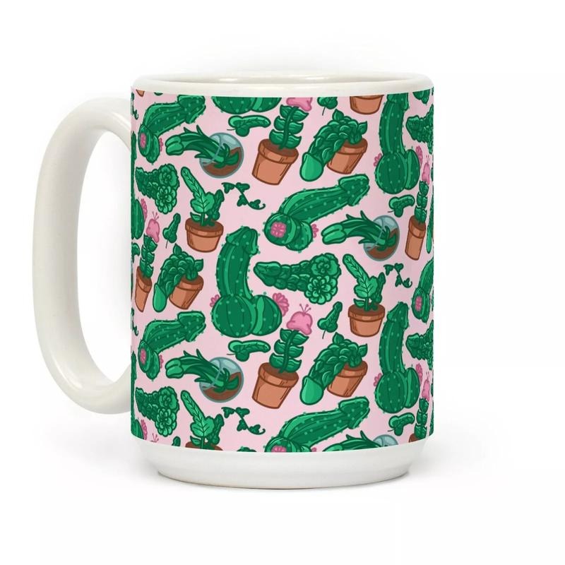 Penis Plants Pattern Coffee Mug 11oz-15oz, Printed in the USA, Handy for Coffee and Tea, Funny Coffee Mug, Gift Ideas