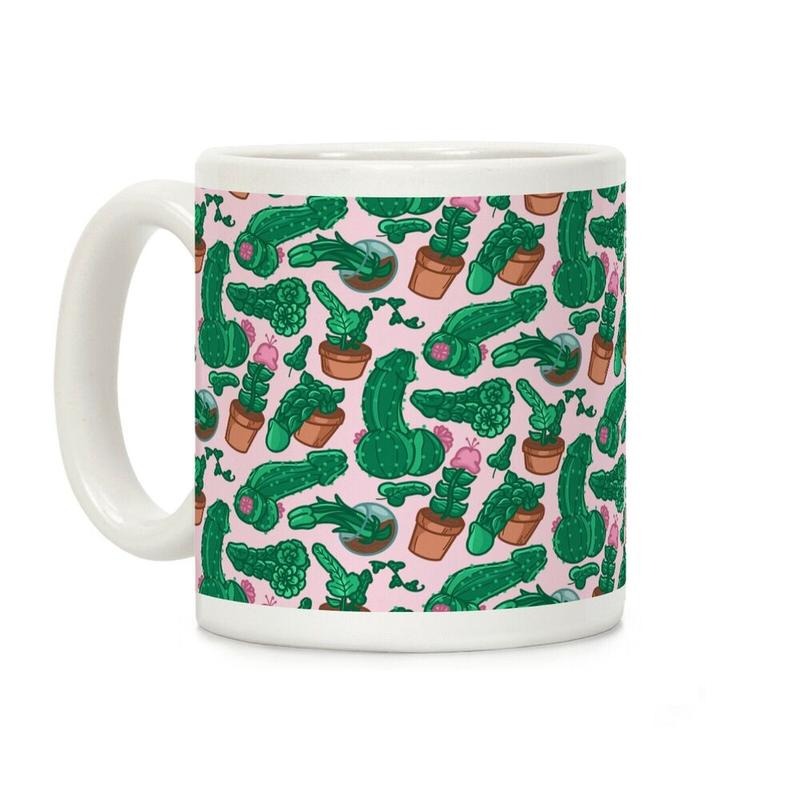 Penis Plants Pattern Coffee Mug 11oz-15oz, funny Coffee Mug Ceramic Classic