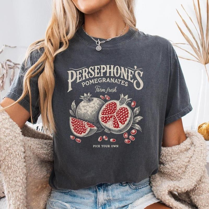 Persephone's Pomegranate Shirt, Persephone Greek Mythology Tee, Dark Academia Tshirt Booktok Merch, Bookish Gift Booknerd