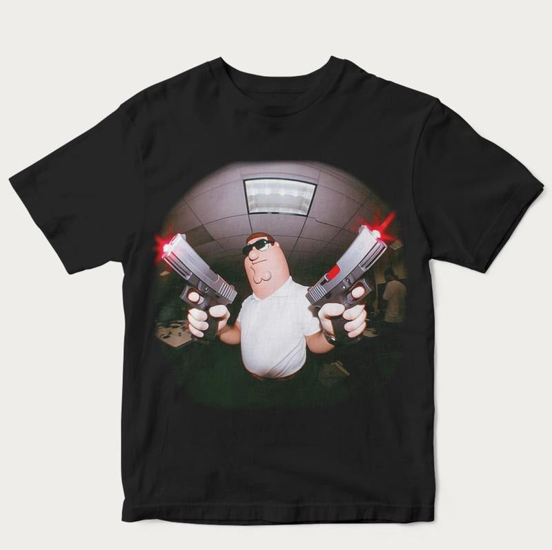 Peter Griffin Meme 90s Graphic Tee, Funny Shirt, Unisex Cotton Crewneck T-Shirt - Medium, Short Sleeve, Casual Streetwear Printed Tee Menswear Top
