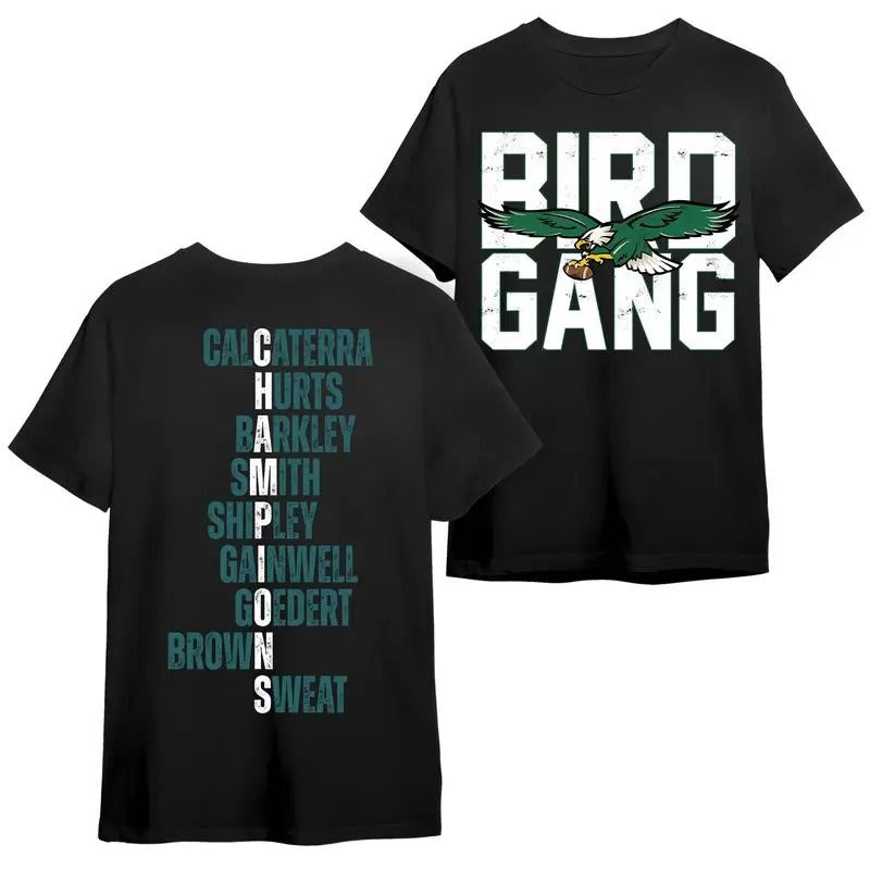 Philadenphia Football Bird Gang Supp Bowl LIX 2025 Champions T-shirt, Philly Football Champions Sweatshirt, Football shirt, Game day tee, Vintage Football Hoodie