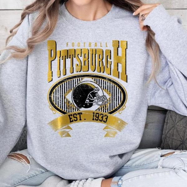 Pittsburgh Football Sweatshirt, Vintage Unisex Pittsburgh Crewneck, Gift for Football Fanstyle{n002}2
