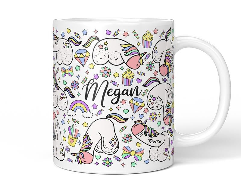 Playful Penicorn Coffee Mug, Fun Humorous Gift For Adults And Unicorn Lovers, Graphic Tees, Funny Coffee Mug Gift