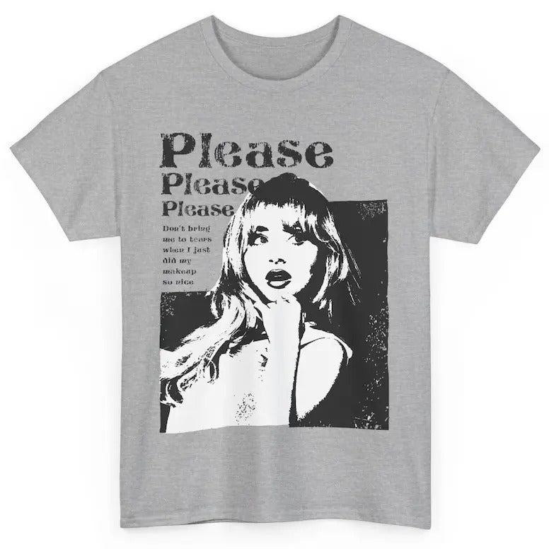 Please Please Please Jersey, Sabrina Carpenter Lyric Shirt, Trendy Shirt Music Festival 2024 Classic Top