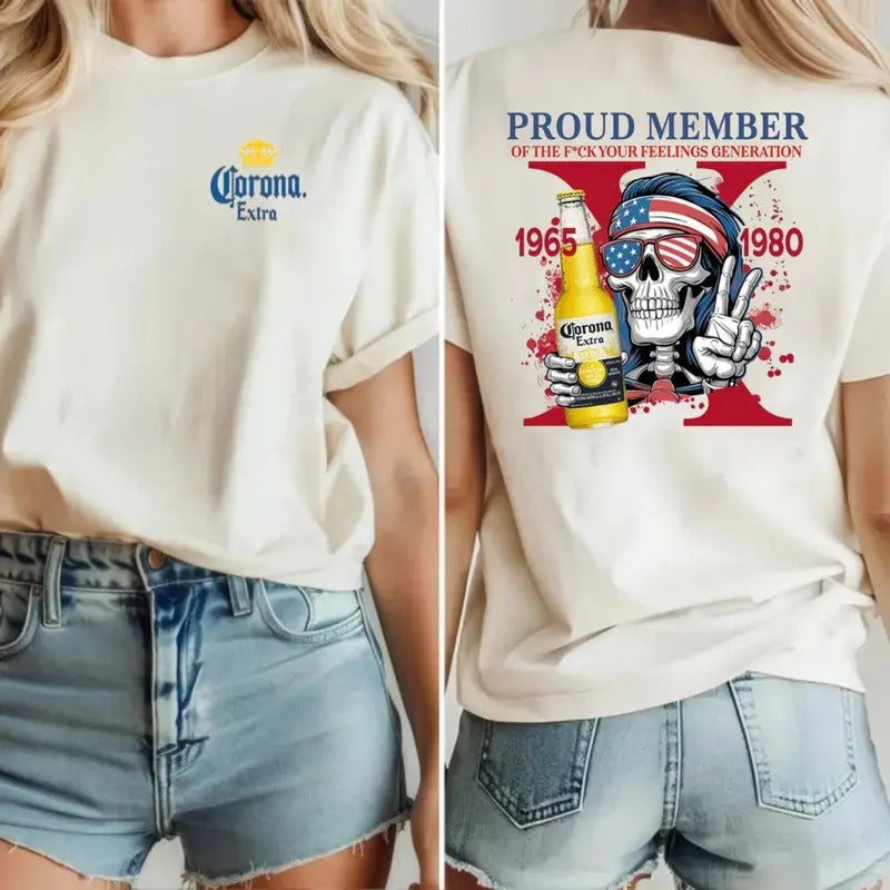 Proud Members Of Gen X Two Sides Shirt, Raised On Hose Water And Neglect, Funny Saying Sarcasm Quotes Tee, Unisex Shirt, Casual Clothing, Streetwear