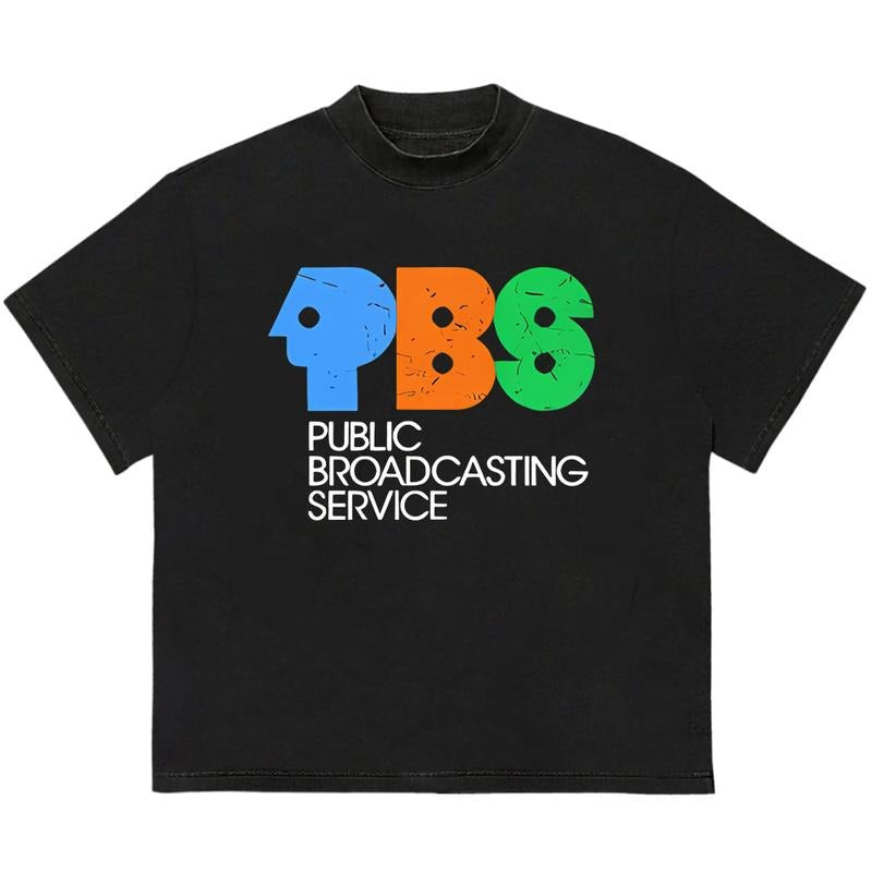 Public Broadcasting Service PBS T-Shirt Retro Graphic Trendy Gift for Him