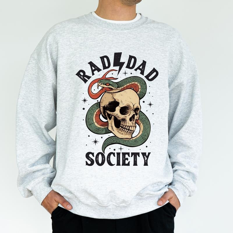Rad Dad Society Sweatshirt, New Daddy Crewneck, Cool Dad Club Sweater, Best Father Tops, Dad of Girls Pullover, Classic Menswear