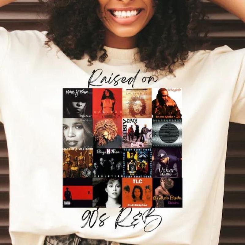 Raiised On 90s R&B Album Cover Tee, Music Artist Shirt, Music Lover Shirt