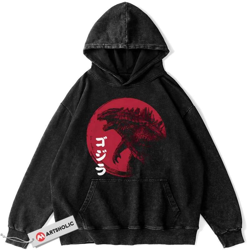 Red Sun Godzilla Hoodie, Movie Hoodie, Vintage Hoodie