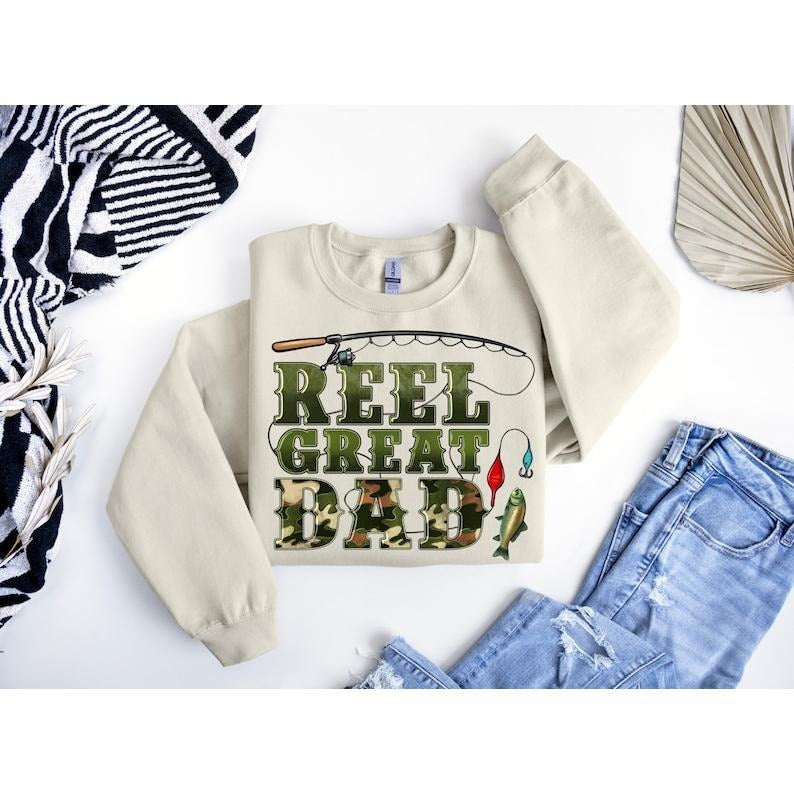 Reel Cool Dad T Shirt Hoodie Sweater Gift For Father's Day, Fishing Dad Sweater, Dad Birthday Shirt, Funny Dad Sweater, Sarcastic Father's Day Shirt,