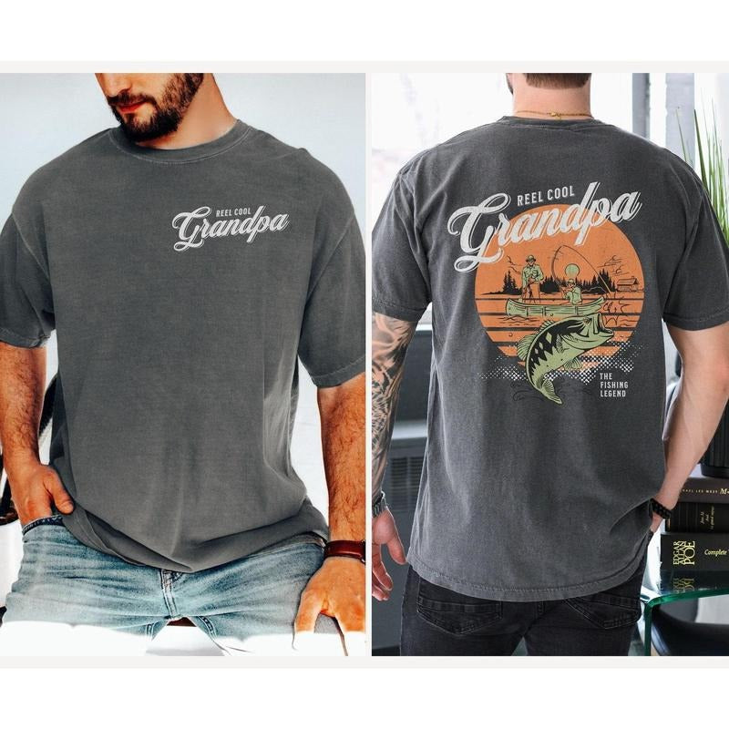Reel Cool Grandpa Fishing Retro Shirt, Fishing Gift for Grandpa, Fishing Grandpa Funny Sweatshirt, Father's Day Gift