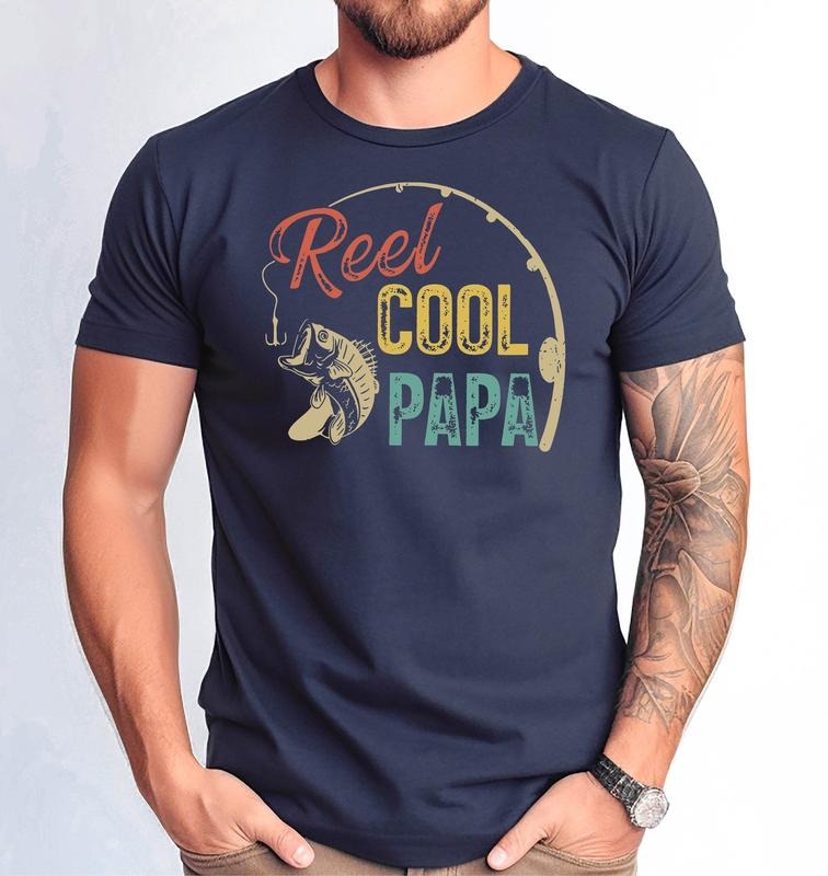 Reel Cool Papa T Shirt Hoodie Sweater Reel Cool Papa Fishing Father's Day Funny Mens Fishing Shirt For Men Funny Fishing Tee For Husband From Wife