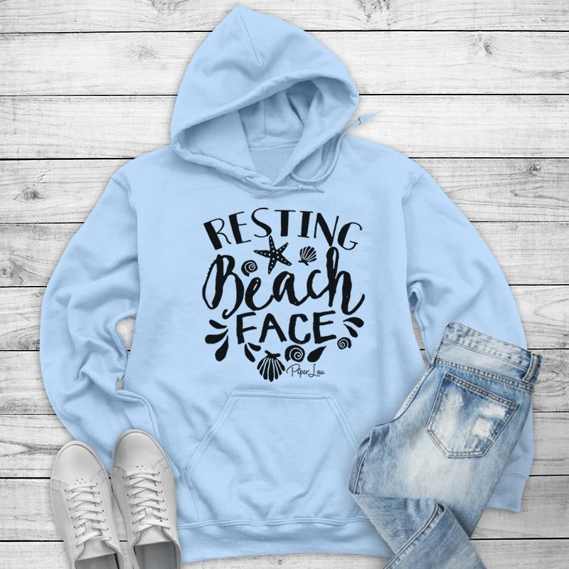 Resting Beach Face Hoodie, Printed in the USA hoodie #funny #cute #girly #beach