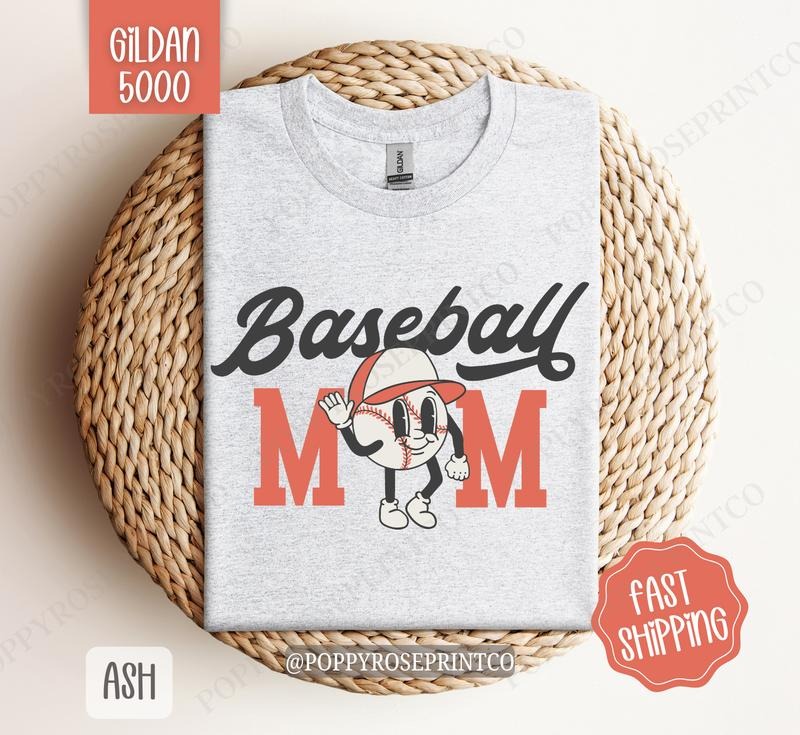 Retro Baseball Mom Shirt Gildan, Baseball Mom Women's Tee, Cute Baseball Mom Women's Tshirt Plus Sizes