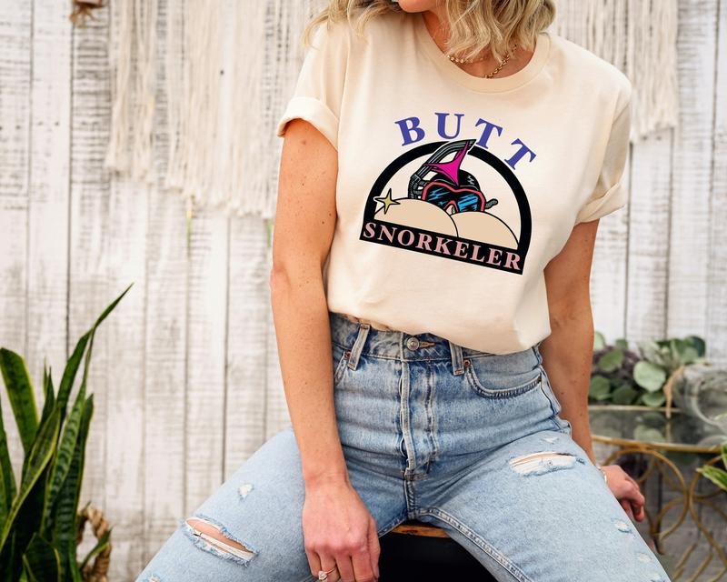 Retro Butt Snorkeler Shirt, Funny Adult Sweatshirt, Funny Sarcasm Shirt, Gag Gift For Adults Casual Cotton Fabric Fit