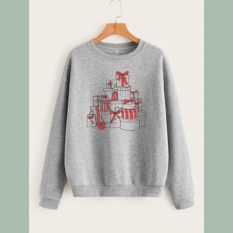 Retro Christmas Sweatshirt - Vintage Holiday Sweatshirt for Her - Trendy Holiday Crewneck for Winter and Fall - Christmas Present Sweater
