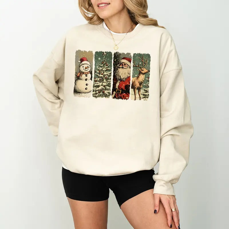 Retro Christmas Sweatshirt, Christmas Shirt Sweatshirt Vintage Christmas Sweatshirt, Santa Claus Sweatshirt, Christmas Sublimation, Merry Christmas Sweatshirt