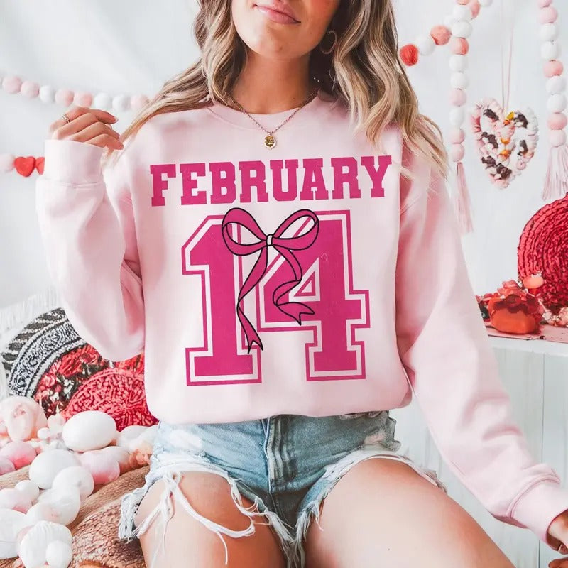 Retro Coquette Valentines Day Sweatshirt, Front Back Vintage Sweatshirt, Vintage Pocket Sweatshirt, Varsity Style Sweatshirt, February 14 Valentine