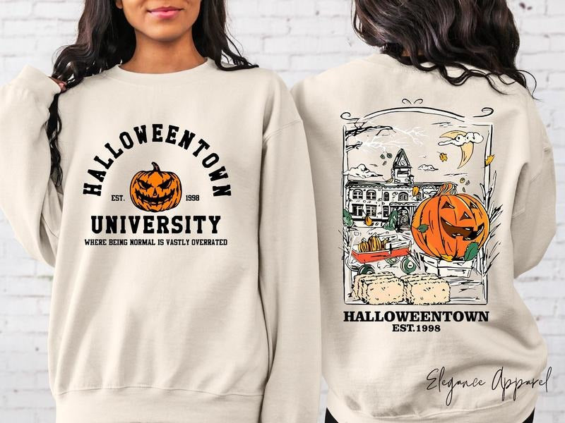 Retro Halloween Sweatshirt, Vintage Halloween Crewneck Sweater, Halloween Women's Sweatshirt