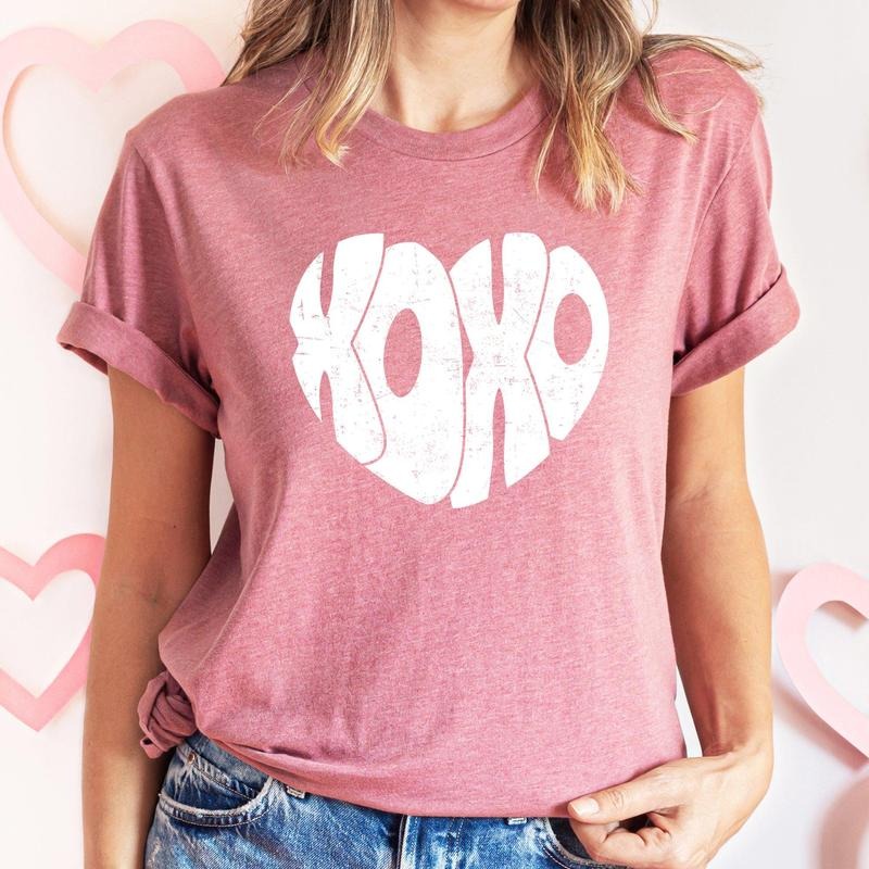 Retro XOXO Heart, Vintage, Super Soft Tshirt, Valentine's Day