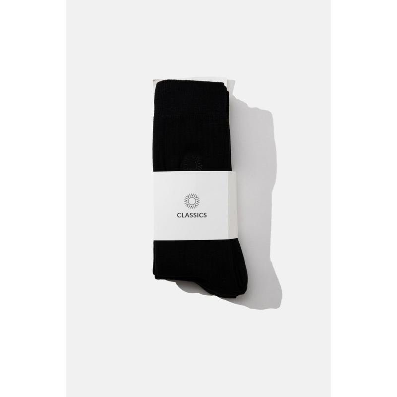 Rhythm Men's 3 Pack Black Classic Crew Socks