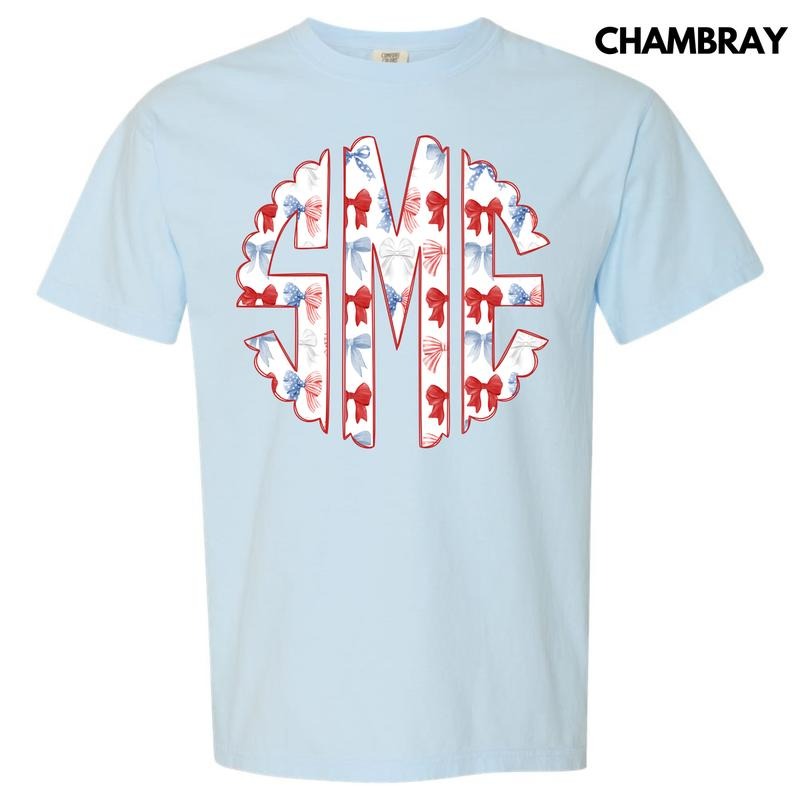 Ribbon USA Monogram Comfort Colors T-Shirt 'NLB'