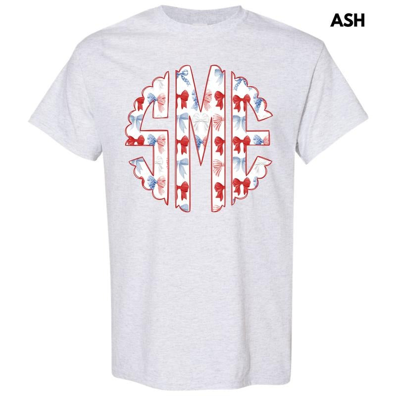 Ribbon USA Monogram Gildan Short Sleeve T-Shirt 'NLB'