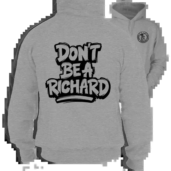 Richard - Heather Gray Hoodie Work Gear - Cotton Poly Premium Blend - Funny, Sarcastic Designs For Blue Collar Workers Fabric Menswear Polyester Sweatshirt Thick Top Day Layer Underwear Streetwear Clothing Jacket