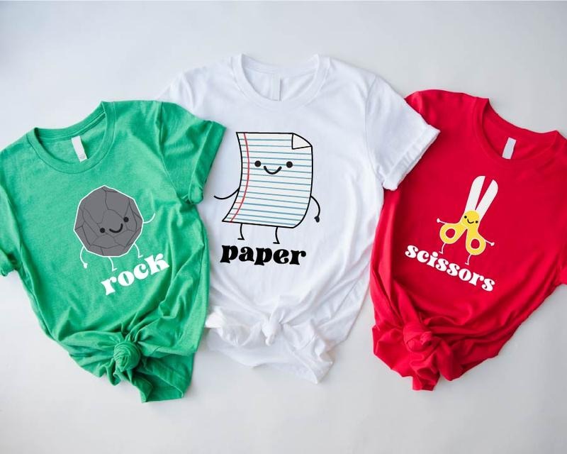 Rock Shirt, Paper Tee, Scissors T-Shirt, Funny Sibling Birthday Gift T-Shirt, Matching Friends Shirt, Group Shirt, Teacher Crew Matching Tee, Family Funny Tee.