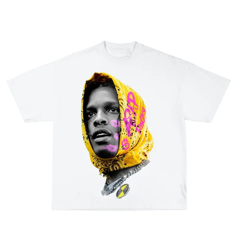 Rocky Inspired Vintage Graphic T-shirt Heavy Cotton Tee Basketball 90 s Styled Shirt Hiphop Vibes Y2K Aesthetic Throwback Classic Big Face Celebrity Tee