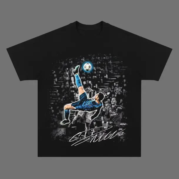 Ronaldo Kick T-Shirt, Ronaldo Vintage Tee, Unisex Soccer Shirt, Sport Graphic Tees, Menswear Womenswear Streetwear