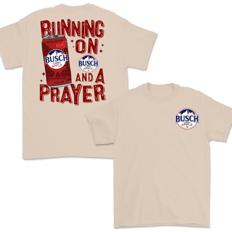 Running On Busch Light Apple And A Prayer T-Shirt, Busch Light Apple T-Shirt For Men And Women, Trendy Shirt Crewneck Fabric Womenswear